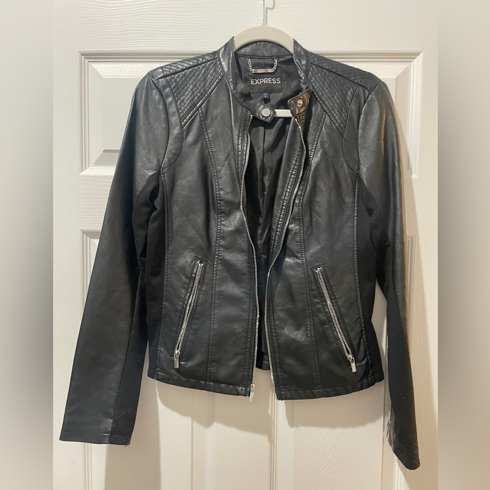 Black leather jacket
